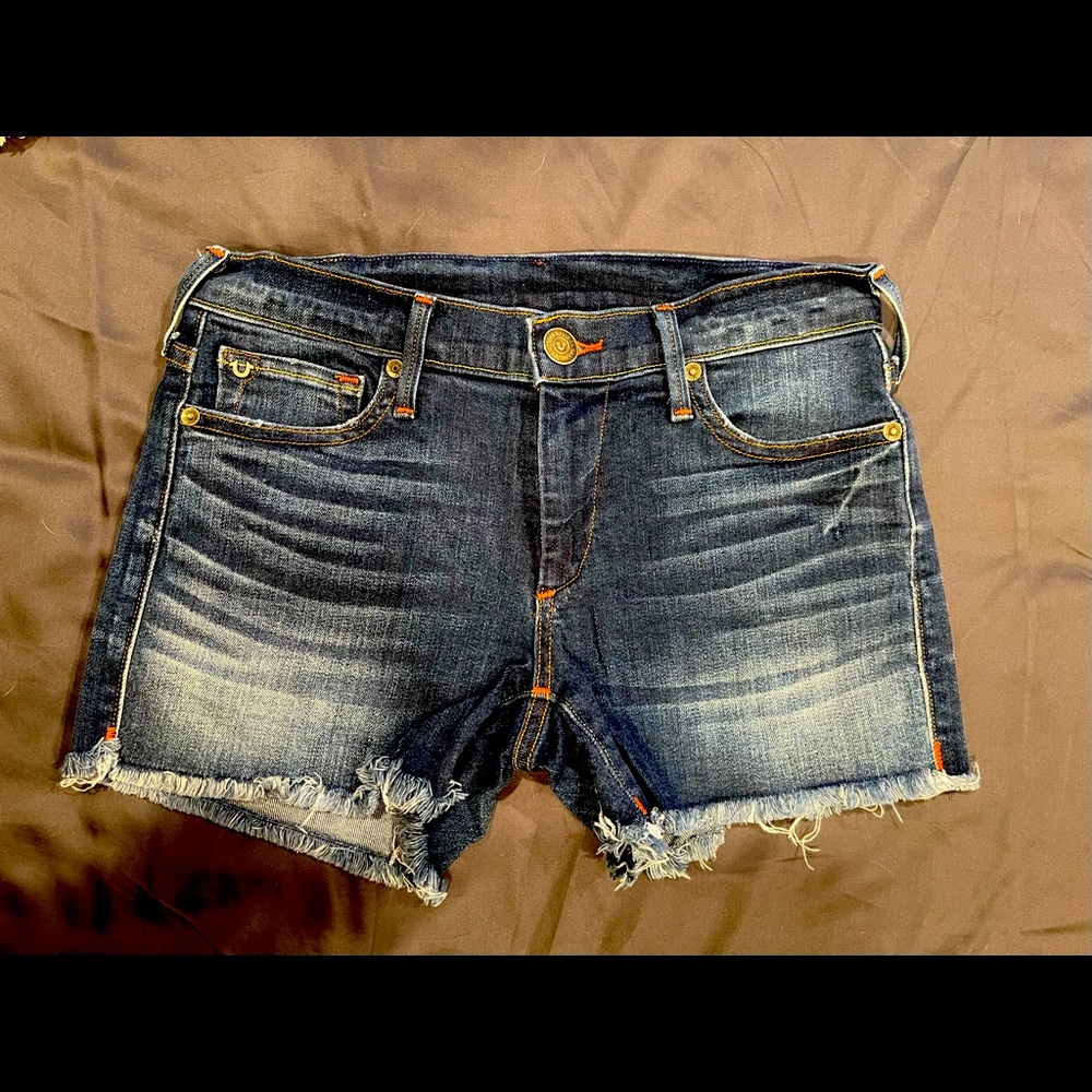 True religion denim shorts. Size 27